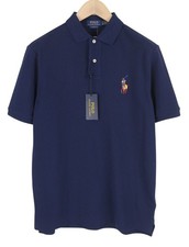 T-Shirt MENS RALPH LAUREN Classique S Bleu À Manches Courtes Brodé Polo