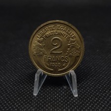 2 francs France 1938 - Morlon en Cupro-aluminium, SUP,  sous pochette