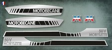 MOTOBÉCANE - kit stickers autocollants carter 50 V MOBYLETTE en argent