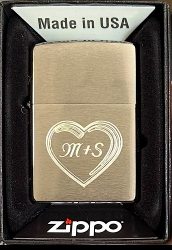 Zippo cœur monogramme - cœur, gravure