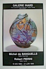 AFFICHE ROBERT PIERINI-MICHEL DE BANQUELIS- GALERIE INARD- 1986