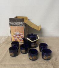 Service à the japonais bleu très sympathique décors faisant 🤩🤩🤩 céramique