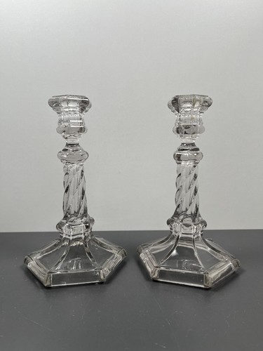 Paire bougeoirs cristal - de,