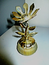 joli ancien flacon  AVON fleur métal doré collection