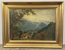 Huile sur panneau paysage - sur,