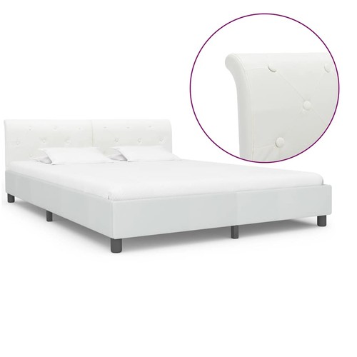 Cadre lit marron similicuir - de,