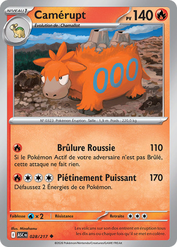 Carte pokémon camérupt - pokémon,