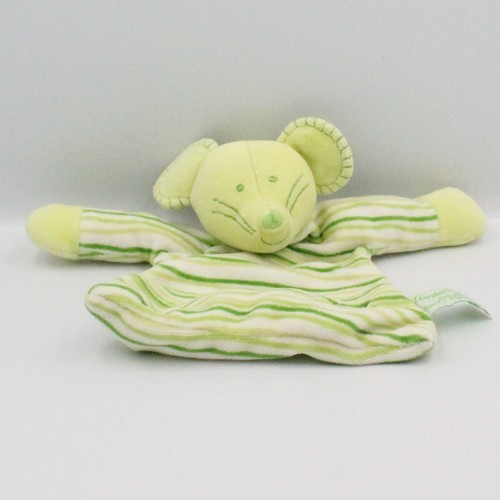 Doudou plat souris verte - , rayé