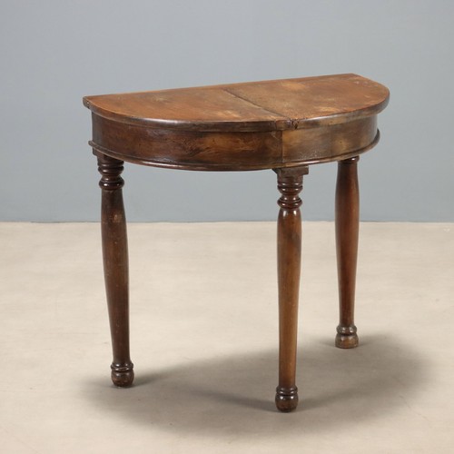 Console demi lune ancien noyer - lune,