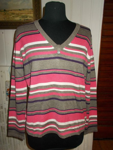 Pull maille gris - , rayé