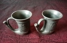 FRIELING ZINN ETAIN 95 % GERMANY : 2 Anciens Verres Schnaps Liqueur Allemand 