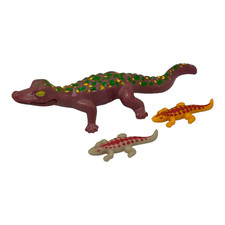 sympa caïman  / crocodile   + bébé  Playmobil ( animaux , savane  , zoo  ) 0148