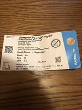 Sammler Ticket Liverpool FC -