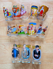 LOT 12 VERRES A MOUTARDE ou PUBLICITAIRES  VINTAGE Tintin Astérix Warner Bros