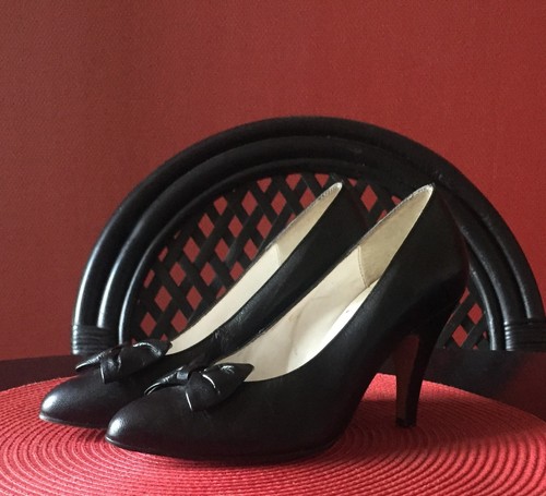 Escarpins noir cuir intérieur - cuir,