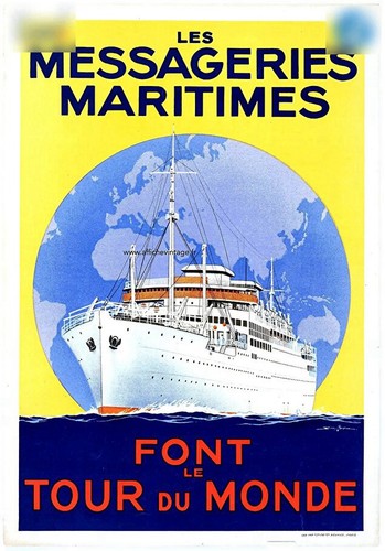 Affiche poster bateau paquebot - affiche,