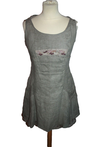 Robe courte lin sans manche - robe,