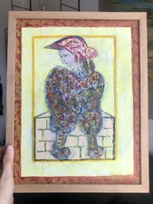 Maurice Fouillen, Huile Sur Toile, Jeune Bretonne En Sabots 