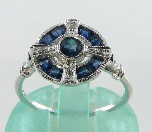 9ct blanc saphir - or,