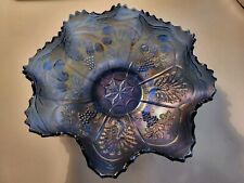 Coupe en Verre CARNIVAL décor Raisin Paon verre irisé Northwood