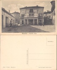 Moncalvo - Place Animée Avec Hôtel Et Ancienne Pompe À Essence - RARE - N.47774