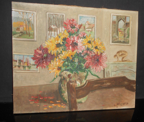 Tableau ancien huile nature - ancien,