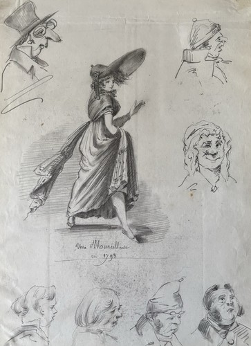 Dessin ancien crayon xixe - ancien,