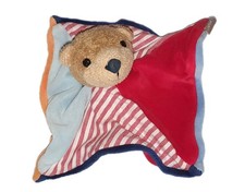 Doudou plat ours rouge rayures