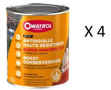 4 PRIMAIRE ANTIROUILLE HAUTE RESISTANCE RUSTOL CIP PROTECTION METAL x 0.75L