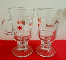 Happy Holidays Glass Pedestal