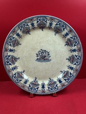 Rare Beau & Grand plat Rond ancien Gien – fin 19ème -