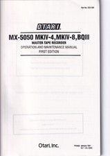 Operation Et Entretien Manuelle pour Otari MX-5050 MKIV-4, MK4-8