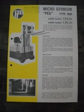 CATALOGUE/BROCHURE MICRO GERBEUR PEG TYPE 1001