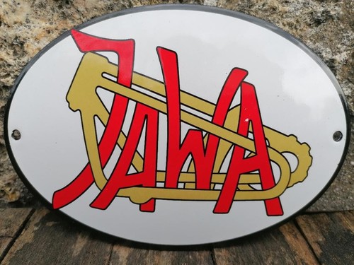 Plaque émaillée jawa - émaillée,