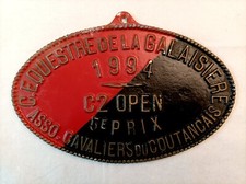LA GALAISIÈRE Manche 1994 - Plaque de concours hippique en fonte d'aluminium