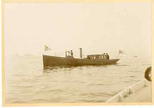 France, bateau à vapeur  Vintage albumen print  Tirage albuminé  15x22  Ci