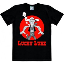 T-shirt 100% coton Logoshirt® Easy Fit Lucky Luke Daisy Town (Noir) - L