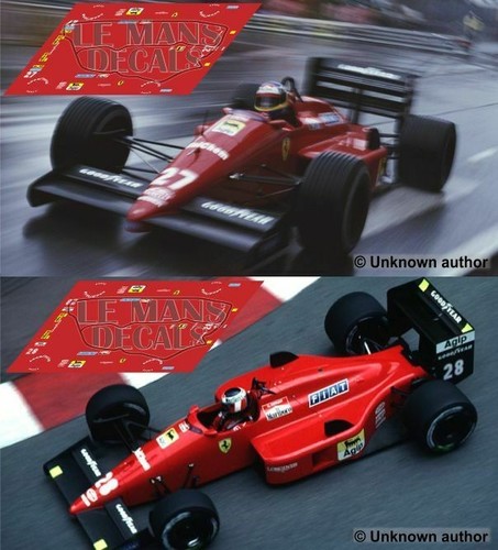 Décal ferrari f187 - f187/88c, de