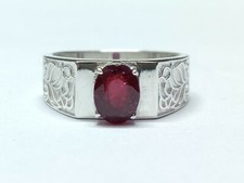 Lourd argent bague rubis 5 - argent,