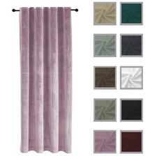 Rideau Occultant En Velours Doux Avec Bande Froncée Opacité Complète
