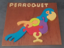 Jeux en bois fait main en France - Puzzles animaux - Perroquet
