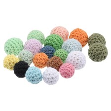 20pcs DIY Coton Fil Decor Ball Crochet Woolen Yarn Perle Decor DIY (16 mm 20 mm)