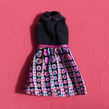 Robe noire et rose Barbie / vêtement pour poupée Barbie Mattel vintage