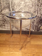 PRESENTOIR MAGASIN VINTAGE-PLEXIGLAS-métal chromé-DESIGN 70 80-Tripode-soldeur