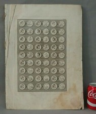 partie ouvrage contenant 15 planches numismatique antique grecque monnaies c1700