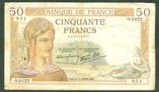 FRANCE 50 FRANCS CERES Type