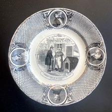 Assiette Parlante en grisaille