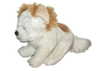 Peluche doudou chien blanc marron Anna Club Plush 21 cm + queue