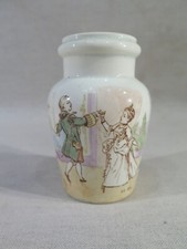 KELLER ET GUERIN LUNEVILLE ANCIEN PETIT POT MOUTARDE FAIENCE LE BAL PERSONNAGES