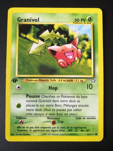 Carte pokémon granivol - carte, 1ère